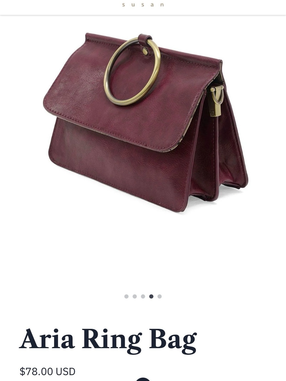 Joy Susan Aria Ring Bag Plum Crossbody